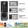 Lock Tiago extérieur étanche Smart Lock Tuya WiFi WiFi Empreinte biométrique / carte / mot de passe / clé / télécommande Pate Porte Smart Door Lock