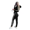 Kadınların Terzini İki Parça Set Sıradan Sport Suit Spor Giyim Fermuar Jogging Femme Hoodiespants Sweatshirt Ropa Mujer Verano 240328