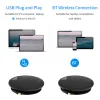 Microphones Portable BT Conference Microphone Speakerphone Builtin Speaker 360° Omnidirectional Mic with Mute Function Volume Adjustment