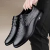 Chaussures décontractées 2024 Cuir authentique printemps pour hommes Lacet Up Oxfords Gentleman's Esty Widding Office Business