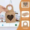 Gift Wrap 25pcs Wine Bottle Box Kraft Hanger Favor Boxes With Heart Window Foldable Khaki Treat For Candy Cookies Chocolate