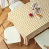 Table Cloth PVC Small Fresh Check Tablecloth Clean Plastic Rectangular End