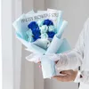 Flores decorativas Luzes LED Rosas artificiais Organza Blue Enchantion Presente para mulheres namorada Confession Bouquet Day da mãe