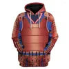 Sweats à capuche pour hommes partout Samurai Armour 3D Graphique pour hommes Vêtements Sweats-shirts à capuche de haute qualité à manches longues décontractées