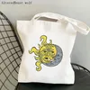 Сумки для покупок женщины покупатель сумки Sun and Moon Print Cawaii Harajuku Canvas Girl Sumbag Tote Lady Lady