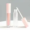 Storage Bottles Frosted Pink Round Lip Gloss Tint Plastic Tubes DIY Empty Makeup Big Lipgloss Liquid Lipstick Case Beauty Packaging