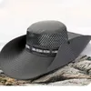 Boinas de chapéu solar de secagem rápida e protetor solar e sombreamento Anti-UV Agricultural Work Ajustável 15 cm de largura Fisherman Unisex