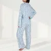 レディースツーピースパンツ女性プルオーバーフローラルシャツスーツ快適な睡眠シャツエラスティックウエストパン