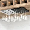 Kitchen Storage 2/1 Pcs Organizer Wine Glass Holder Wall-mounted Under Shelf Or Cabinet Punch-free Hanging Cup Rack