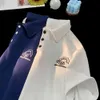 Amerykańska koszula polo, męski letni minimalistyczny styl, luźny haft męski, koszulka z krótkim rękawem mężczyzn