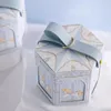 Boîte de bonbons Hexagon enveloppant avec poignées en cuir Boîtes de carrousel portable pour le festival de mariage Fourniture de fête d'anniversaire DÉCOR