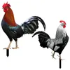 Garden Decorations 2 Pcs Poultry Statue Stake Chicken Yard Sign Hen Lawn Ornament Insert Acrylic Decor