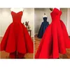 2019 Bright Red Sweetheart Hej lo prom klänningar plus storlek Satin tillbaka dragkedja ruffles underbara sexiga tjejfest aftonklänningar hög låga 2874859