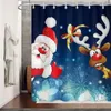 Rideaux de douche Santa Claus rideau festif de Noël étanche étanche décor doux de salle de bain durable pour un ajustement propre