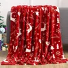 Blankets Christmas Santa Claus Series Flannel Blanket Featuring Reindeer Snowman Design & Throws Cozy Stylish Time Baby Throw
