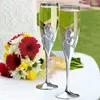 Wine Glasses Wedding Handmade Bride And Groom Toasting Flutes Accessories Valentine's Day Gift Gold Hearts