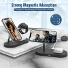 Laddare 5 i 1 magnetiskt trådlöst laddningsstativ macSafe för iPhone 14 13 12 Pro Max Apple Watch AirPods 30W Fast Charging Station