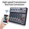 Equipamento 7 Canal Console de mistura Bluetooth Card de som USB Pro Audio Equipment Mixer Audio Professional Digital Portable Video Consumer