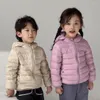 Down Coat 2024 Korean Childrens Light and Thin White Duck Ultra High Travel Portable Kids Girls Winter