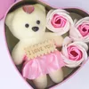Fiori decorativi fiore di sapone creativo kawaii orso rosa a forma di regalo regalo per matrimoni decorazioni per la festa di San Valentino