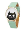 Superior Cat Femmes Men Men Leather Band Analog Quartz Calan Wrist montre 23 juillet