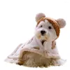 Dog Apparel YOUZI Winter Cloak Nightgown Cartoon Bear Puppy Warm Cape Blanket Pet Supplies For Small Medium Large Dogs