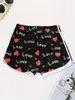 Women's Shorts Hearts Letter Print voor vrouwen