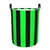 Sac à linge Colorful Black and Green Stripe panier pliable géométrique géométrique Vêtements de jouets Hamper Storage Bin For Kids Nursery