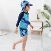 Swimwear 216 Y Children's Swimsuit Blue Dinosaur One Piece Piece With Swimwear Boys Boys Suite de baignade
