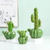 Hot New Cactus Cerâmica Potão de Flores Creative Plant Sculpture Decoração de artesanato suculento Plant Pot Decoração de casa Acessórios