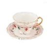 Mugs 2024 European Style High-end Bone China Coffee Cup And Dish Fashion Set Tea Christmas Present