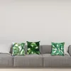 Kussen vierkante kussensloop rits tropische palmblad groen plantenpatroon gooi set voor woningdecoratie kamer