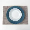 Plattor ins enkelhet stil porslin maträtt set blå vit kreativ design el biff pasta serverande middag