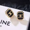 Geometric Black Triumphal Arch New 2024 Atmospheric French Autumn and Winter Earrings, Small Fragrant Style Earrings