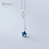 Colliers Modian Real 925 STERLING Silver Shining Crescent Star Pendent For Women Link Chain Fashion Fit Women Engagement Party Bijoux