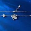 Pendants Hollow Out Five Petal Flower Necklace For Women's Shaped Wildflower Small Pendant S925 Silver Collarbone Chain Thi