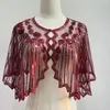 Halsdukar Party Shawl Women's 1920 -talet Beaded Sequin Deco Evening Cape Flapper täcker Gatsby -tema och bröllop