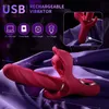 Spingendo i giocattoli sessuali del vibratore del dildo vibratore 3 in 1 con 10 modalità di vibrazione 10 a 10 flapping, giochi per giocattoli per adulti per donne coppie piacere