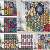 Shower Curtains Bohemia Retro Curtain Modern Abstract Waterproof Privacy Screen Partition With Plastic Hooks Bathroom Decoration