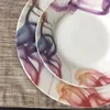 Platten hochwertiges kundenspezifisches Logo -Porzellan Bankett Keramikgerichte mit goldenem Rand