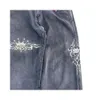 JNCO Jeans Y2K Women Harajuku retro Hip Hop Hafd workowane dżinsy Czarne spodnie Gothic High Tartle szerokie spodnie Streetwear 240321