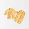 Spring Baby Pajama Zestaw Single Breast Boys Sleeper Nosuj ubrania w pomieszczeniach 240325