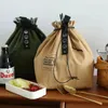 Storage Bags Lunch Bag Canvas Drawstring Insulation And Cold Large-capacity Camping Student Office Worker