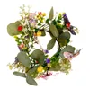 Decorative Flowers Wreath Holder Rings Wreaths Spring Decor Front Door Leaf Plastic Artificial Pillar Welcome