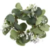 Dekorativa blommor dekorera konstgjorda växter Gröna lämnar ringar Silk Flower Christmas Wreath