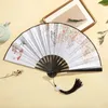 Dekoracyjne figurki 2024 Fan fan wisior wiszący starożytny styl chiński składanie jedwabnych fanów tkanin LF149