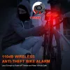 Luces Alarma de bicicleta Holmarm Turilla Turra anti -Rebo USB USB recargable Impermeable Smart Induction Signal de bicicleta de freno Alarma de bicicleta trasera