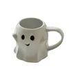 Cute Ghost Water Cup Creative Ceramic Mug Afternoon Tea Coffee Cup Breakfast Milk Cup Household Drinking Set Halloween Gift 240329