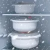 Ciotole ciotola di plastica bianca per la zuppa per le tacchini lavabili riutilizzabili a microonde per posate da posate feste di compleanno