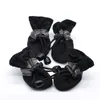 Vestuário para cães 4pcs calçados à prova d'água Sapatos para animais de estimação botas de neve de chuva
